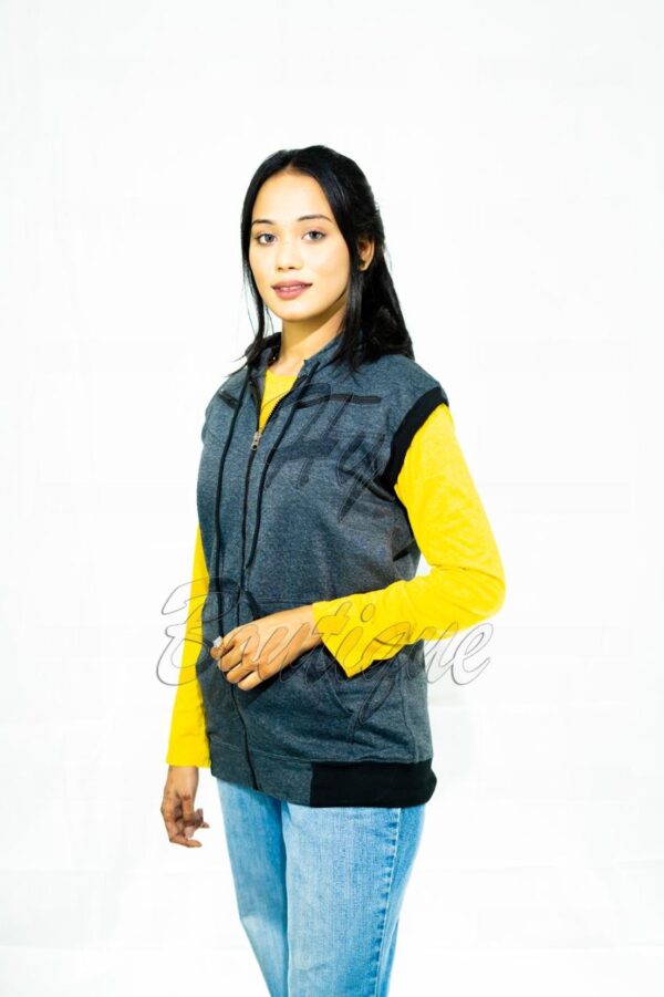 Winter Collection Dark Grey Sleeveless Jacket for Women
