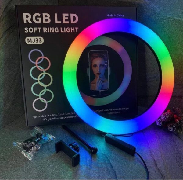 MJ33 RGB LED Soft Ring Light Providing Bright Illumination With Adjustable Colors