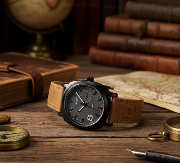 Men's Aviator-Inspired Textured Dial WatchMen's