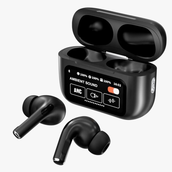 A9 Pro Earbuds With Anc Technology Sleek Matte Black Design
