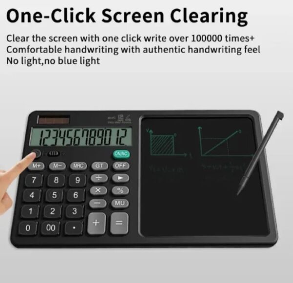 2-in-1 Calculator with LCD Writing Tablet – Dual-Function