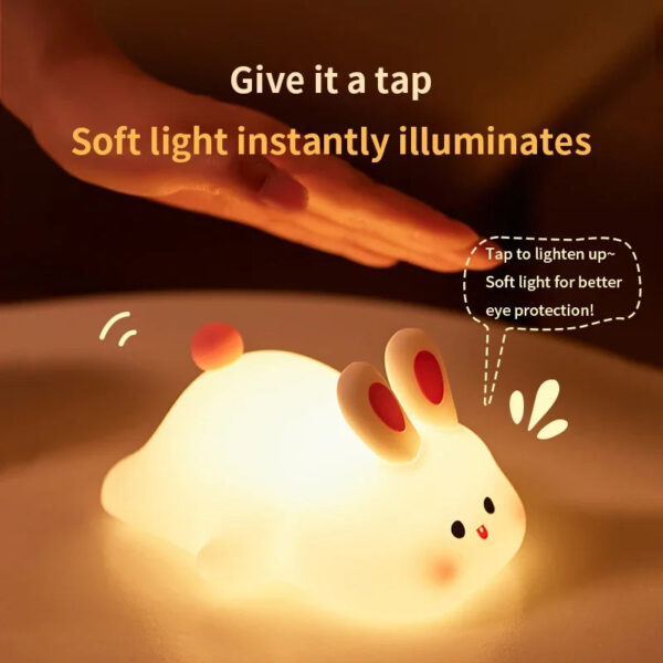 Cute Rabbit Silicone Lamp – Soft Touch Night Light